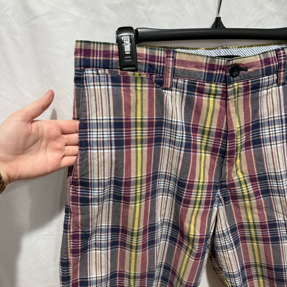 Preppy Plaid Cotton Flat Front Tailored Casual Mens Shorts 36 Banana‎ Republic - Picture 3 of 11